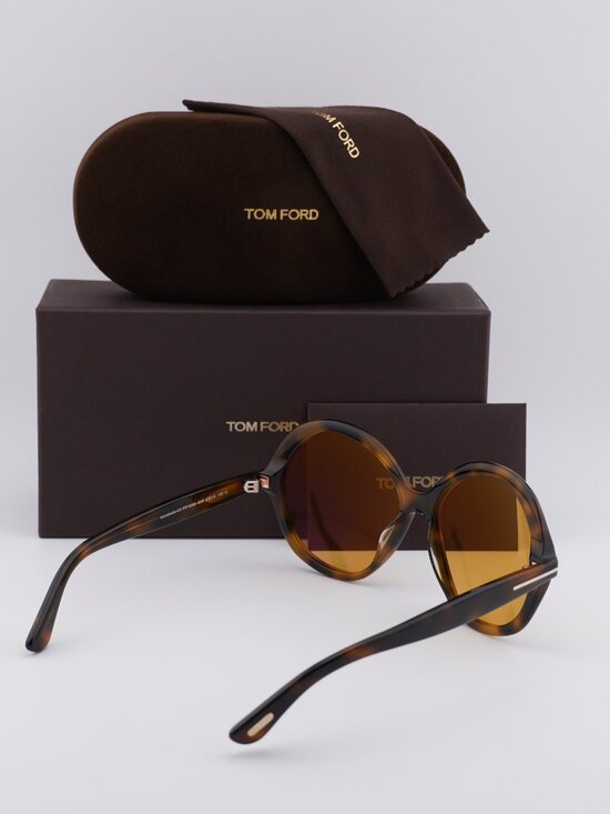 Tom Ford Annabelle-02 FT1282 52E Round Sunglasses - Dark Havana / Brown main image 8